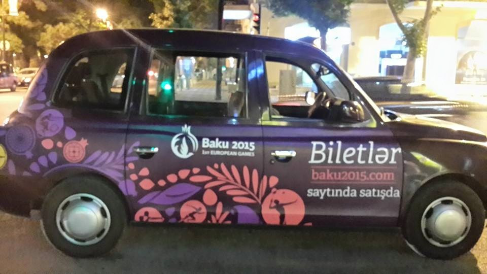 Baku 2015 branded London-type taxis can be seen all around the city ©ITG
