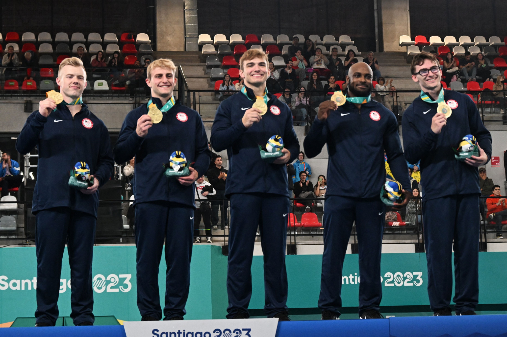 There was no stopping the United States as they clinched the men's team all-around title on the opening day of artistic gymnastics competition ©Getty Images