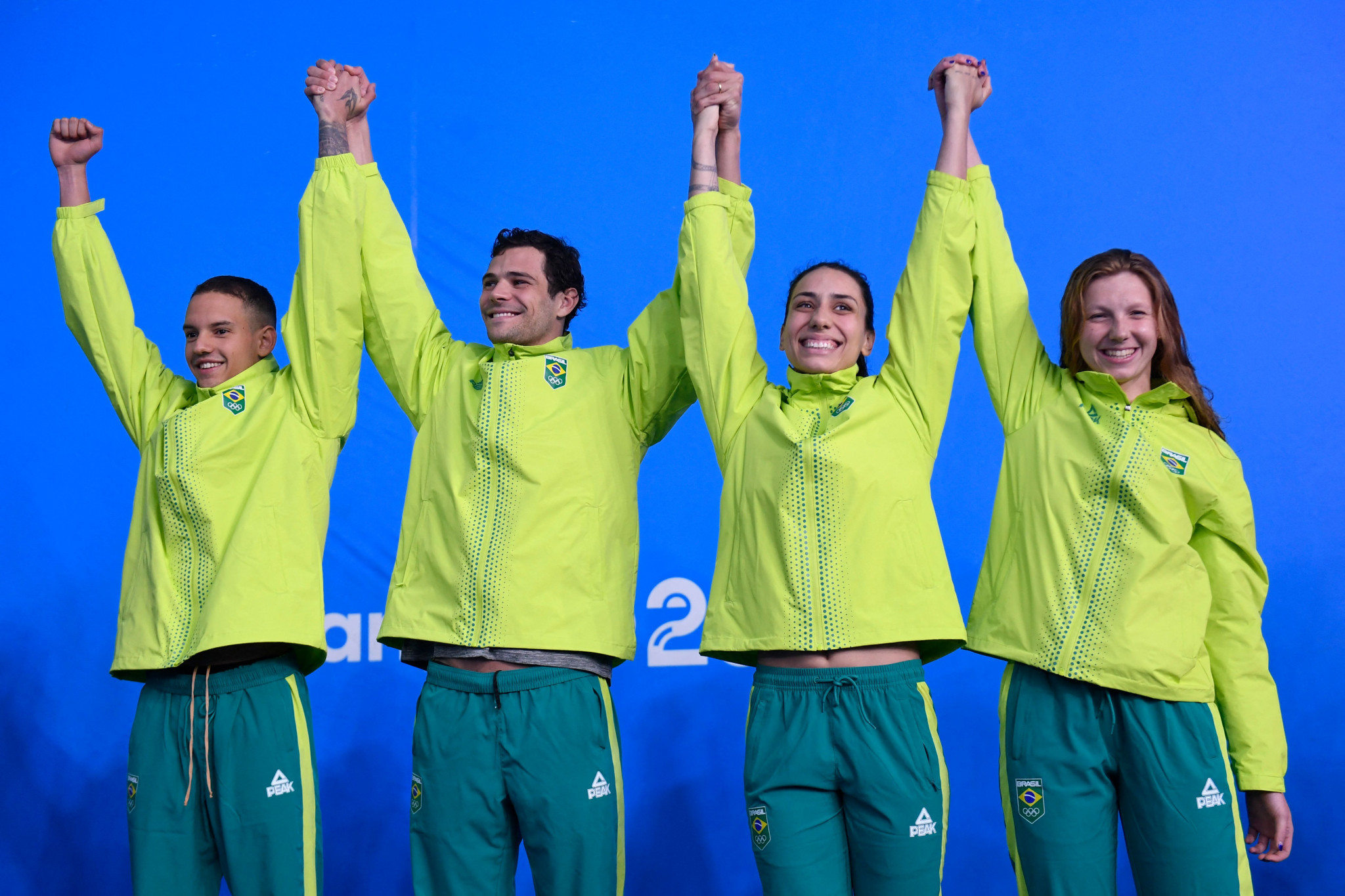 Brazil won mixed relay gold on the second day of swimming finals ©Getty Images