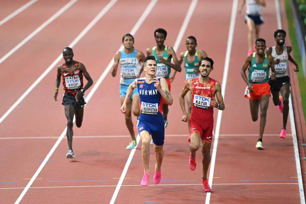 Norway's Jakob Ingebrigtsen, pictured retaining his world 5,000m title in Budapest ©Getty Images