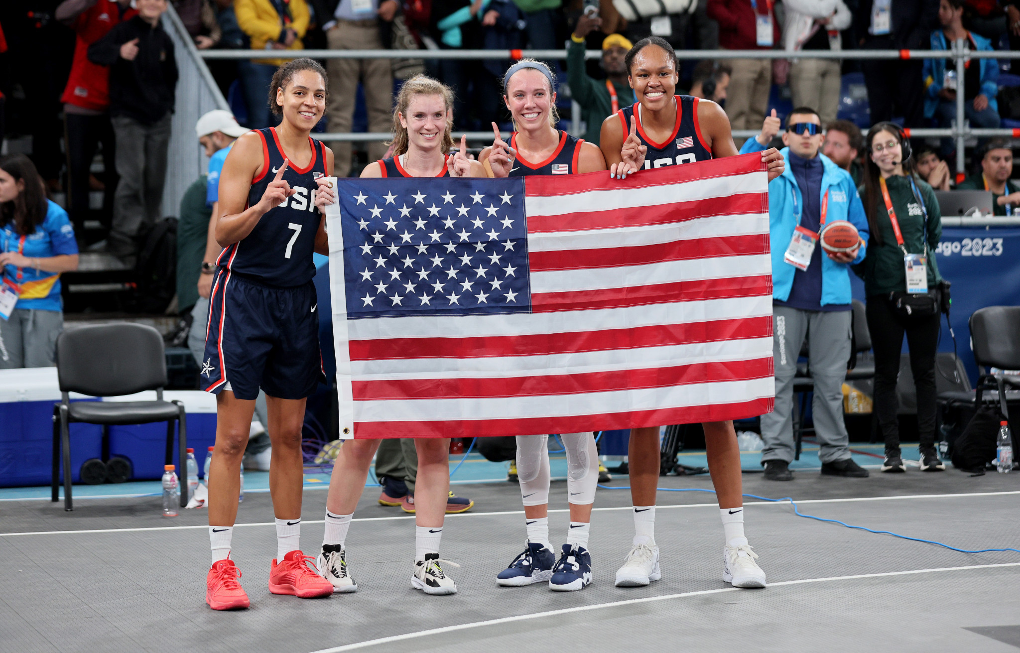 The United States won both 3x3 basketball titles on day three ©Getty Images