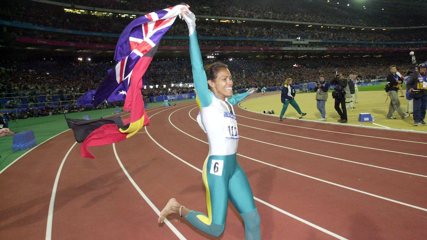 Vanessa Amorosi's song Absolutely Everybody became the sound track for Sydney 2000, including Cathy Freeman's lap of honour after winning the 400 metres ©Getty Images