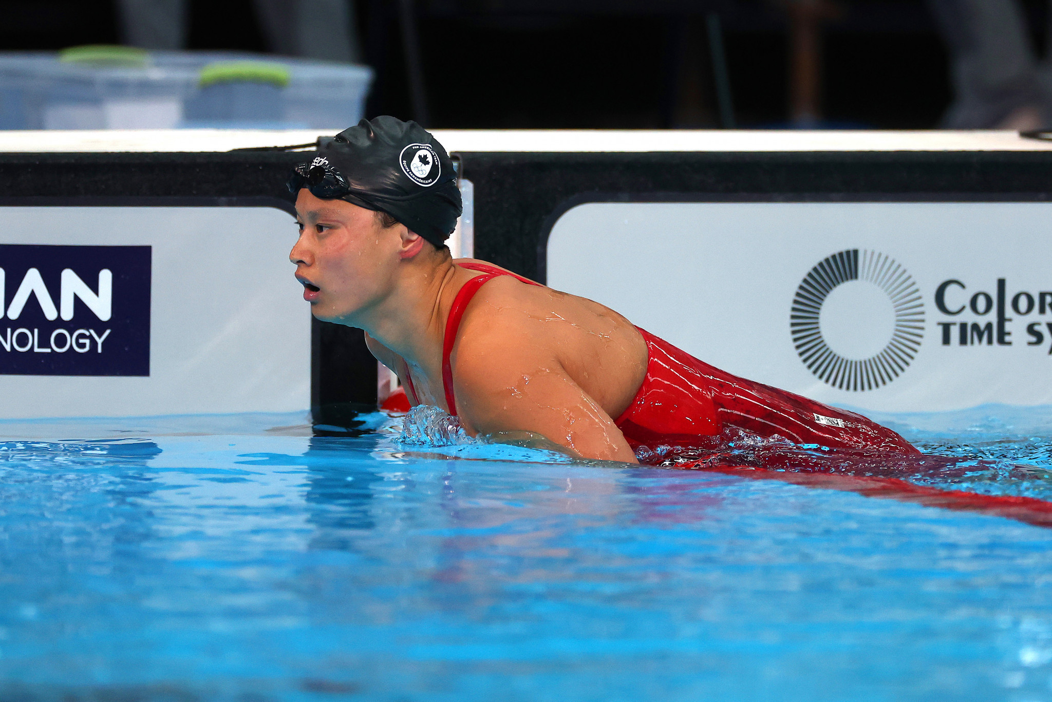 Canada's Maggie MacNeil won her fourth Pan American Games swimming gold medal at Santiago 2023 following a dead heat in the 50m freestyle ©Getty Images