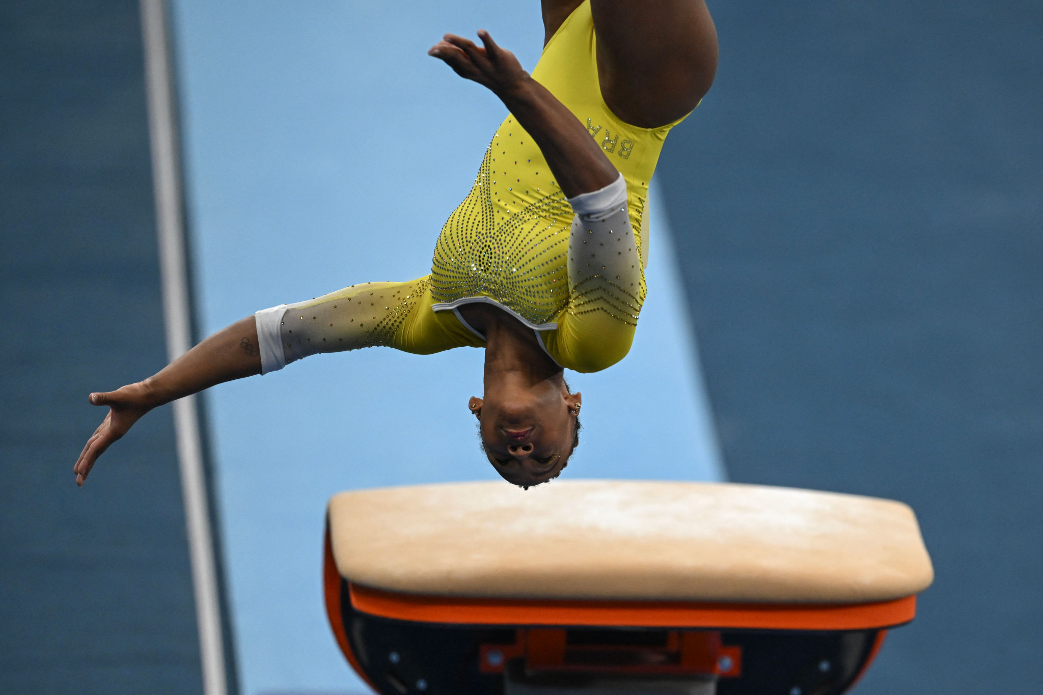Brazil's Olympic champion Rebeca Andrade won the women's vault title ©Getty Images
