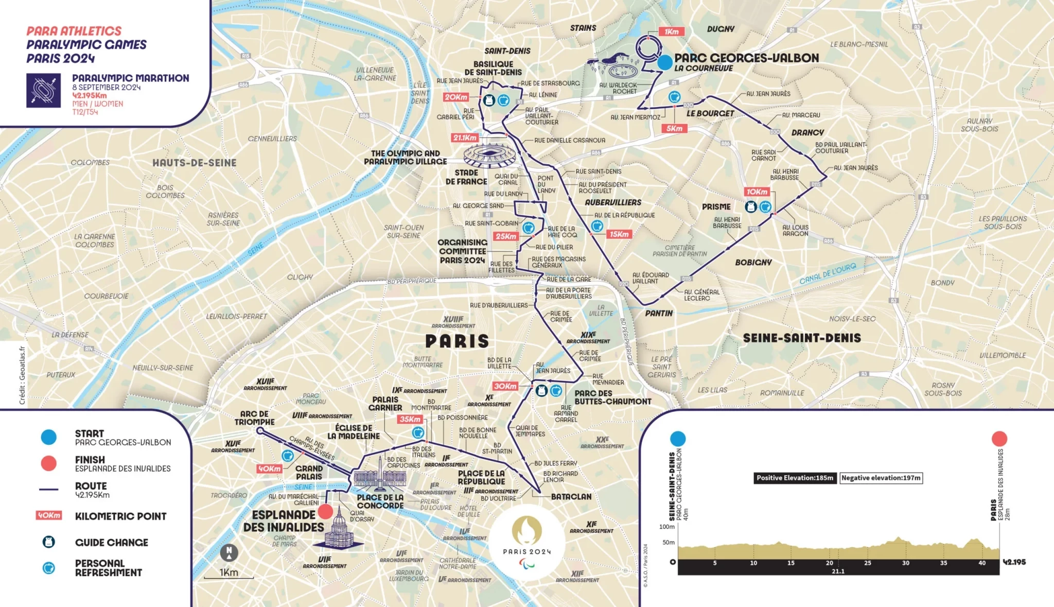 The marathon route will start in Seine-Saint-Denis before heading to central Paris ©Paris 2024