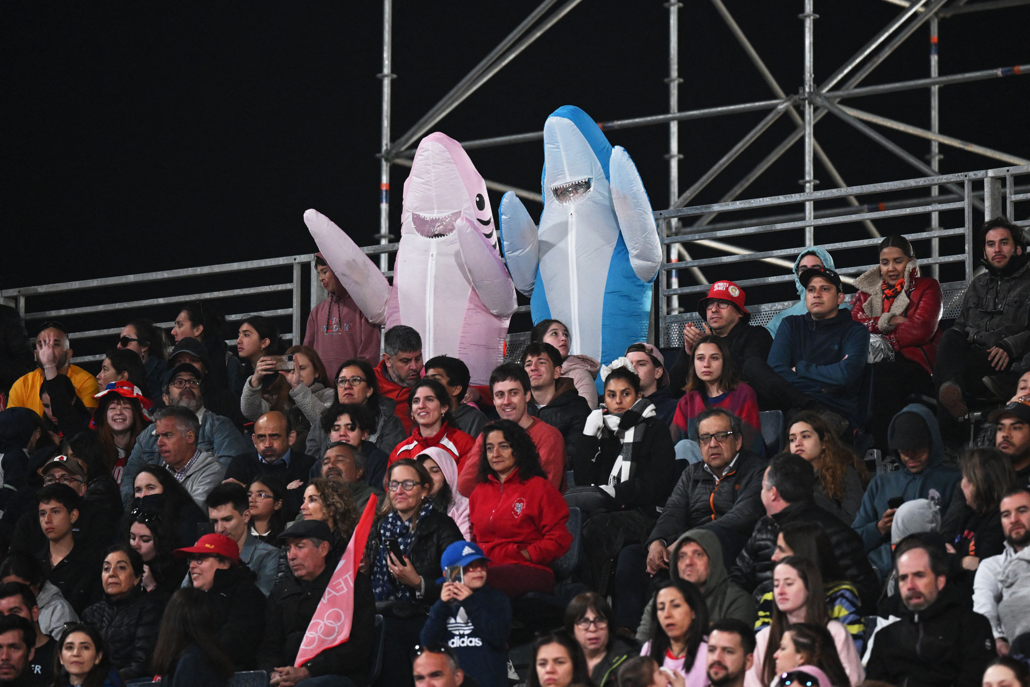 Fans dressed as sharks were among those enjoying the action  ©Getty Images