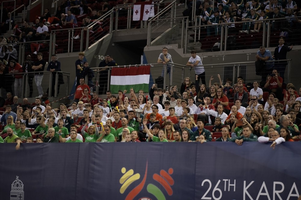 Hungary's fans made their voices heard but they did not celebrate a medal today ©WKF