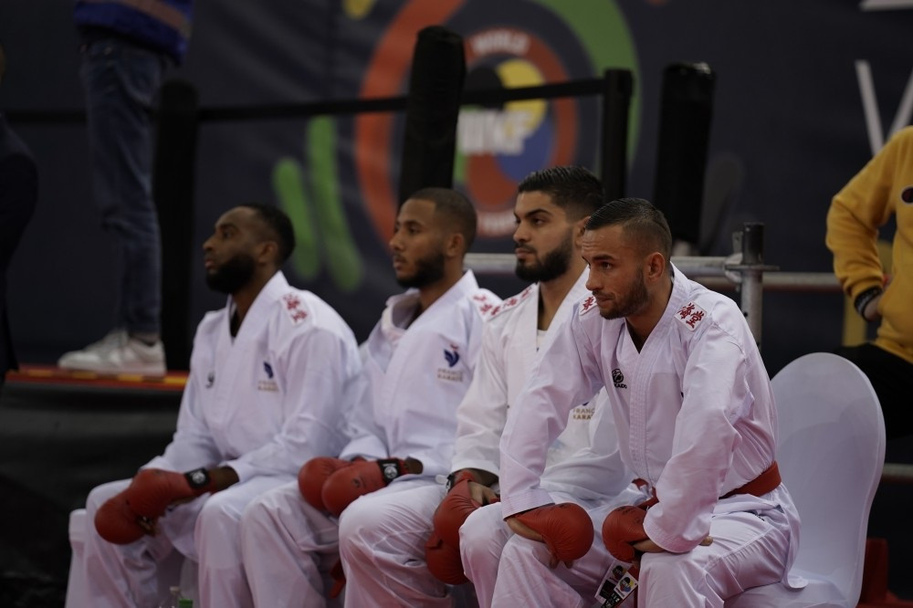 France were sent crashing to a shock defeat by Egypt in men's team kumite ©WKF