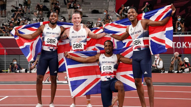 Great Britain were stripped of the their 4x100m relay Olympic silver medals after CJ Ujah, left, tested positive for banned drugs ©Getty Images