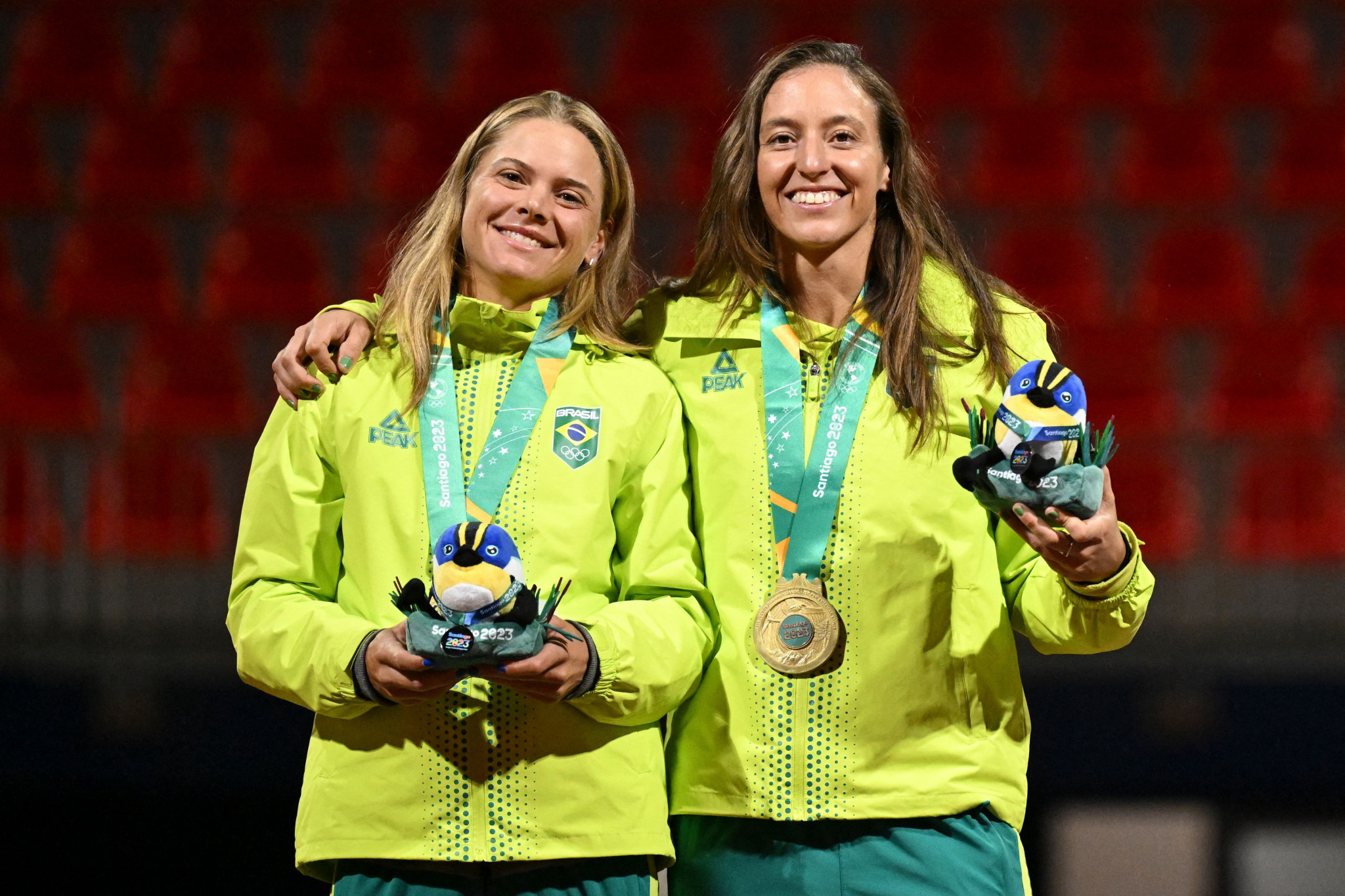 Olympic bronze medallists Laura Pigossi and Luisa Stefani added to the Brazilian haul, winning women's doubles against Colombia's Fernanda Herazo and Paulina Pérez ©Getty Images
