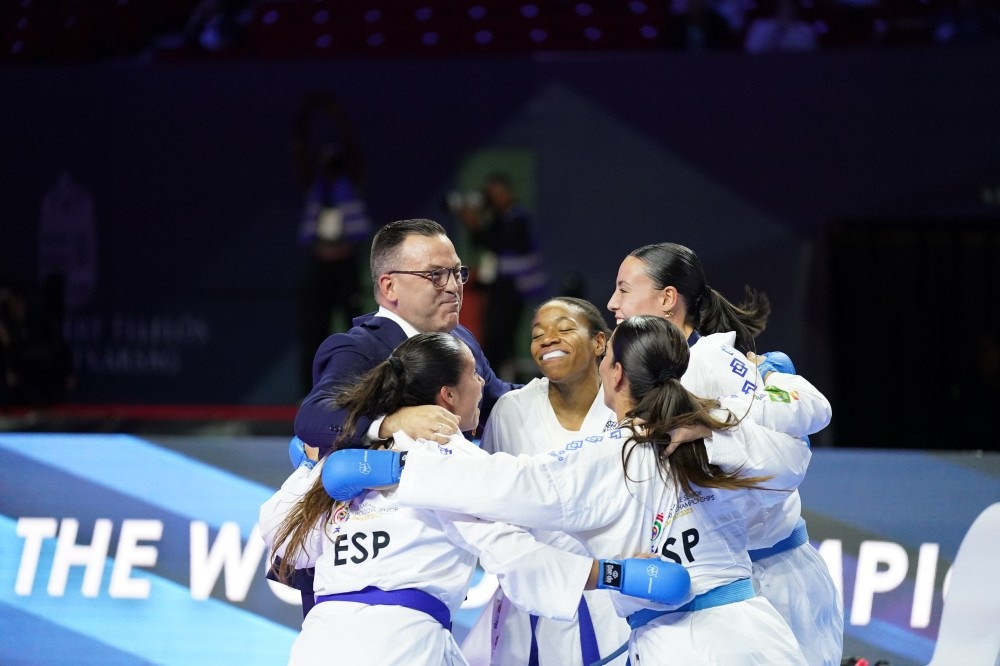 Spain claimed their first women's team kumite title in 21 years with victory over Japan ©WKF