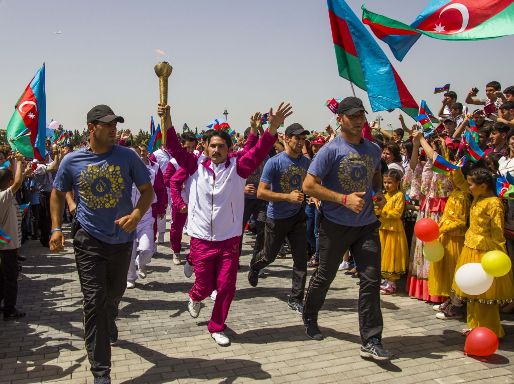 Baku 2015 Flame hits Shamakhi as journey across Azerbaijan continues