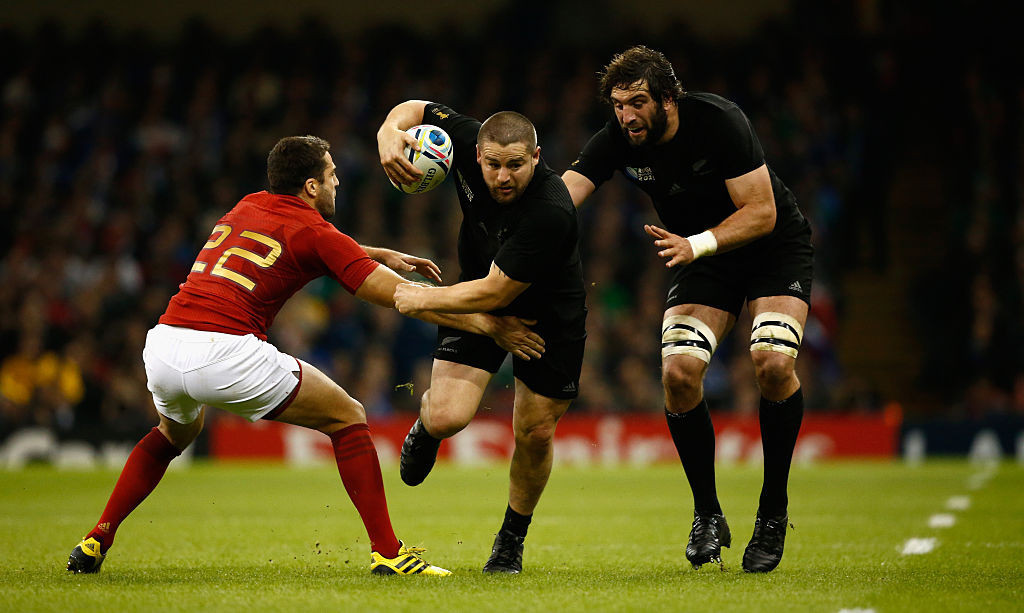 New Zealand hooker Dan Coles, centre, is one of several top players to have announced his retirement after the 2023 Rugby World Cup that has just finished in France ©Getty Images