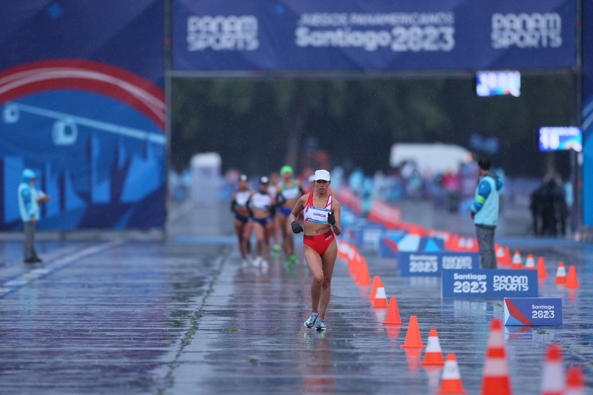 Peru's Kimberly García crossed the line in the women's 20km race walk at Santiago 2023 in a time more than 11 minutes faster than the world record before it was remeasured  ©Getty Images