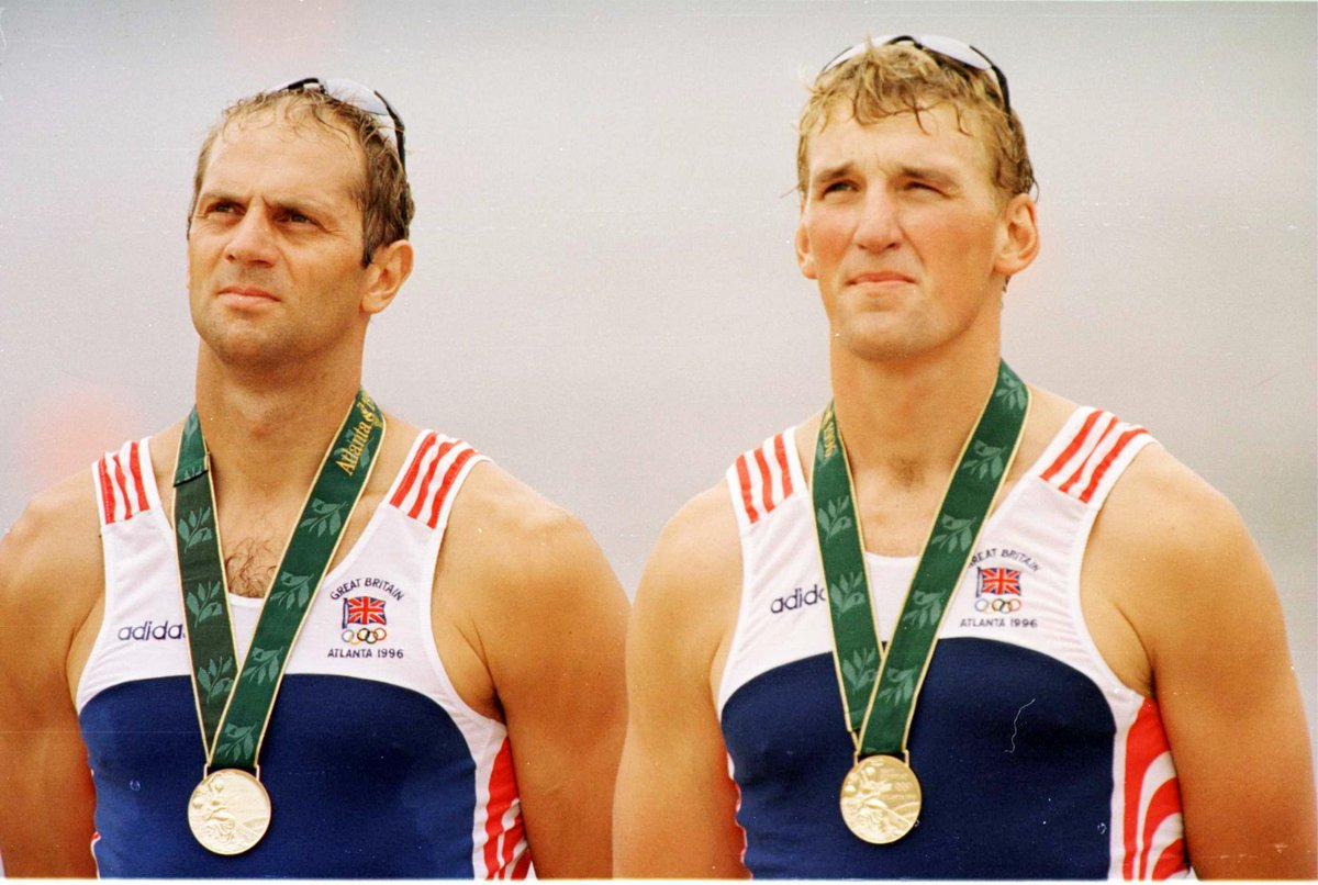 After winning a fourth Olympic rowing gold medal at Atlanta 1996, in the coxless pairs with Matt Pinsent, Steve Redgrave, left, said if anyone saw him going near a boat again they had his permission to shoot him, only to return four years later to win a fifth gold medal at Sydney 2000 ©Getty Images