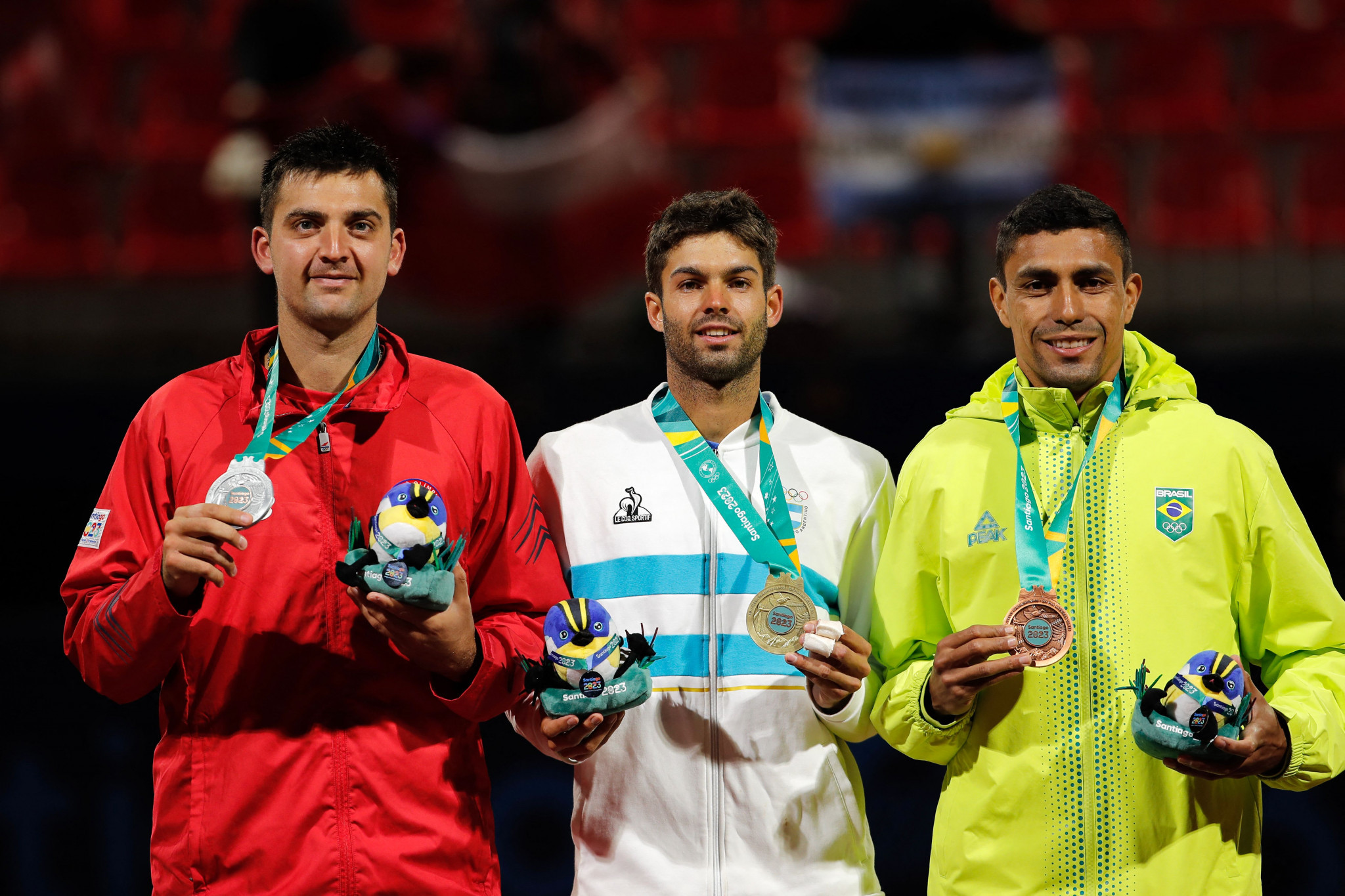 Thiago Monteiro of Brazil won bronze after coming out on top against compatriot Gustavo Heide ©Getty Images