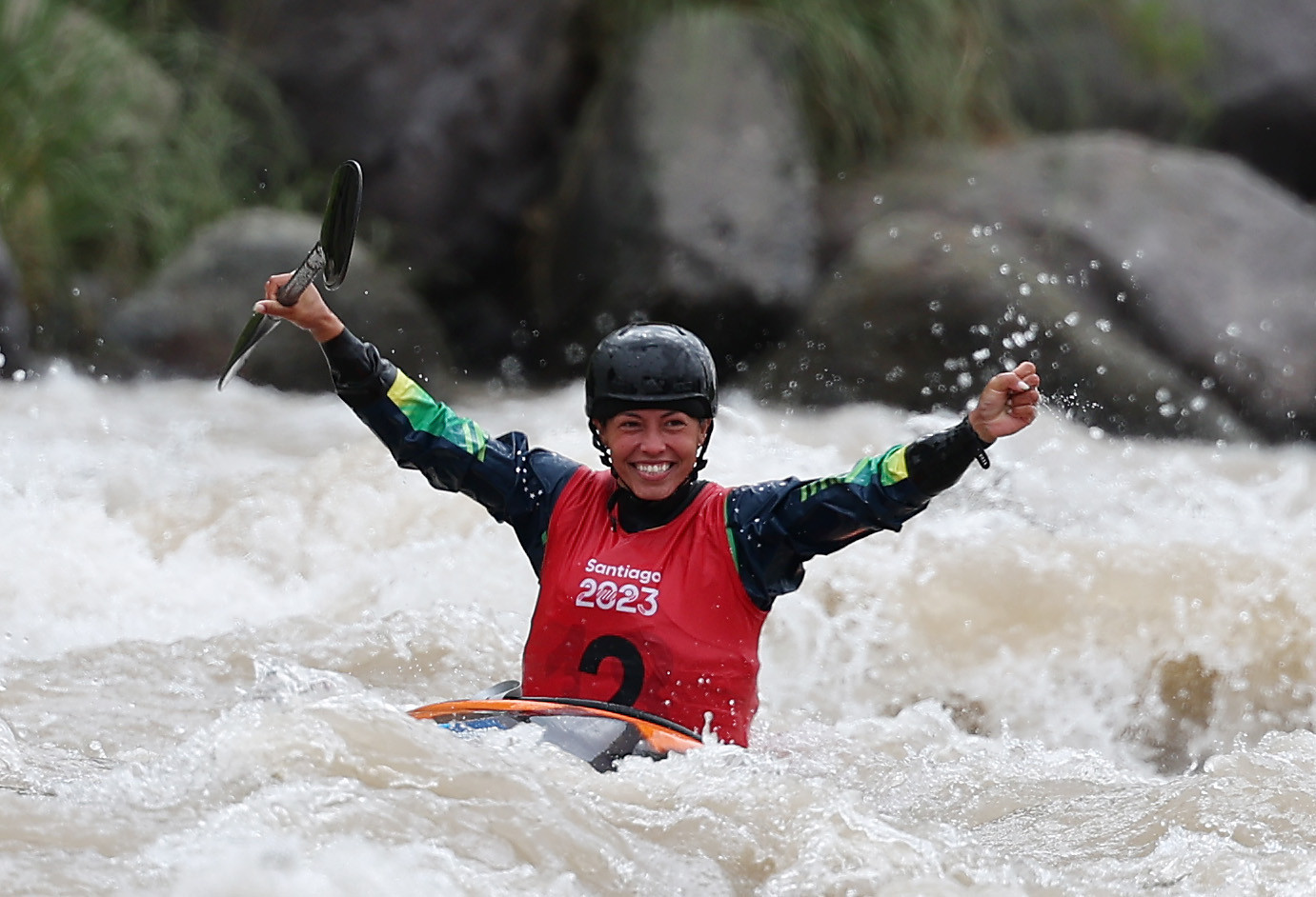 It was another successful day at Santiago 2023 for Brazil, including a women's canoe and kayak cross double in canoe slalom for Ana Sátila ©Getty Images