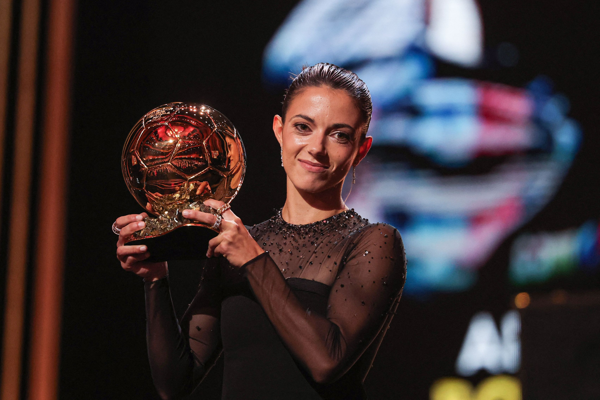 Aitana Bonmati, part of Spain's FIFA Women's World Cup winning squad, won the women's Ballon d'Or title for the first time ©Getty Images