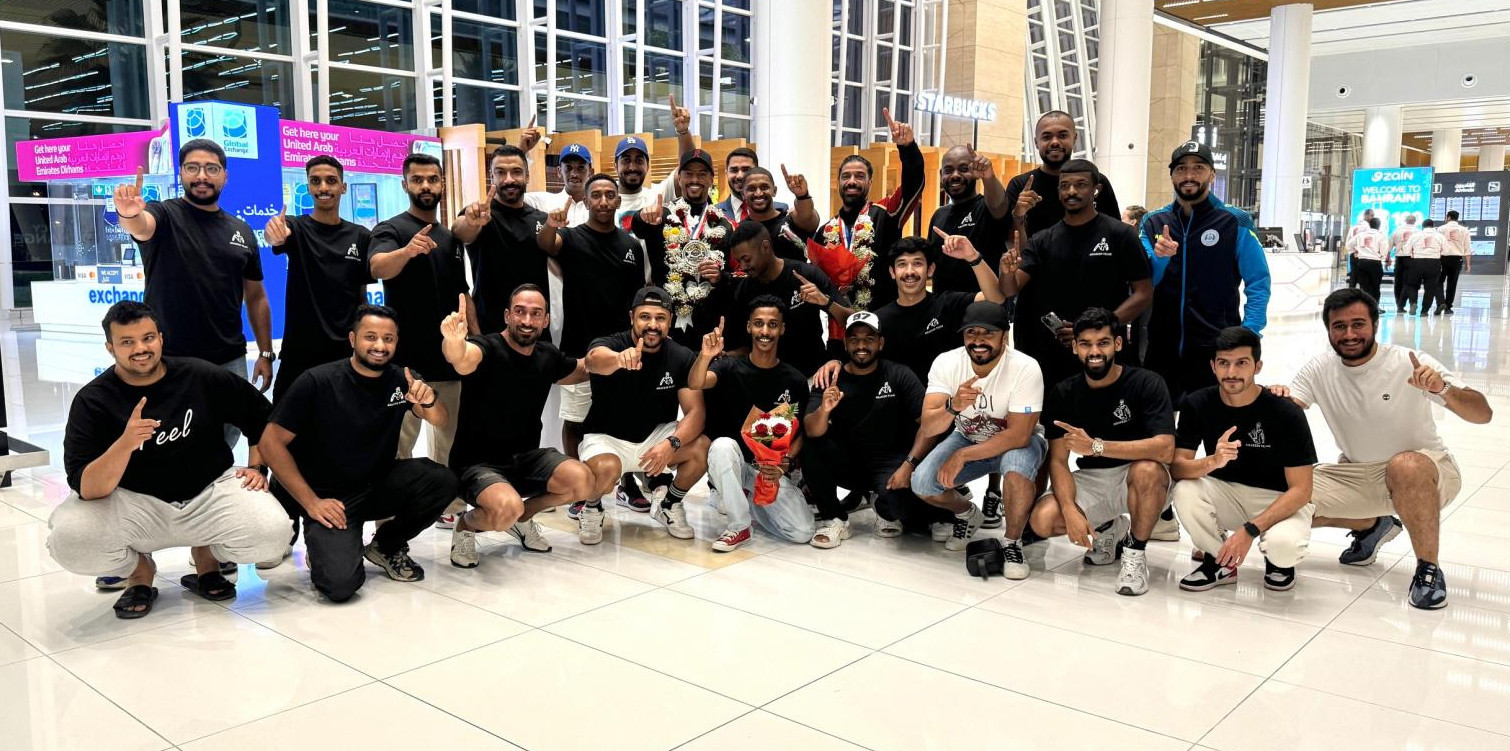 Festive and celebratory atmosphere with the athletes at Bahrain International Airport. BAHRAIN
