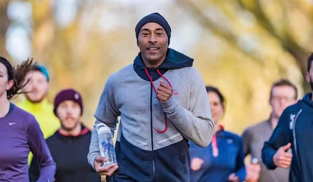 Legendary former athlete, Colin Jackson, during a training session in London. RED BULL