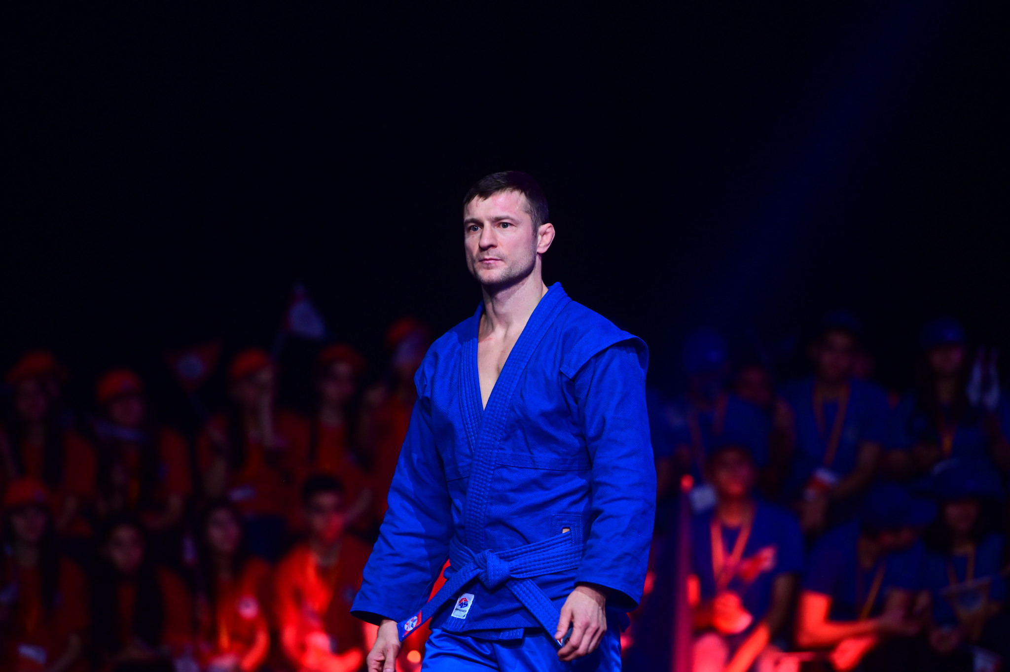 Vladimir Leontev (FIAS 1) before his final bout in World Sambo Championships 2023 © FIAS