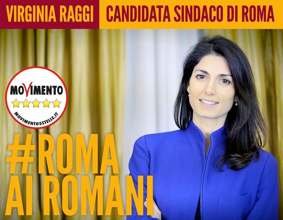 Mayoral candidate Virginia Raggi has declared her opposition to the Rome 2024 bid ©Twitter