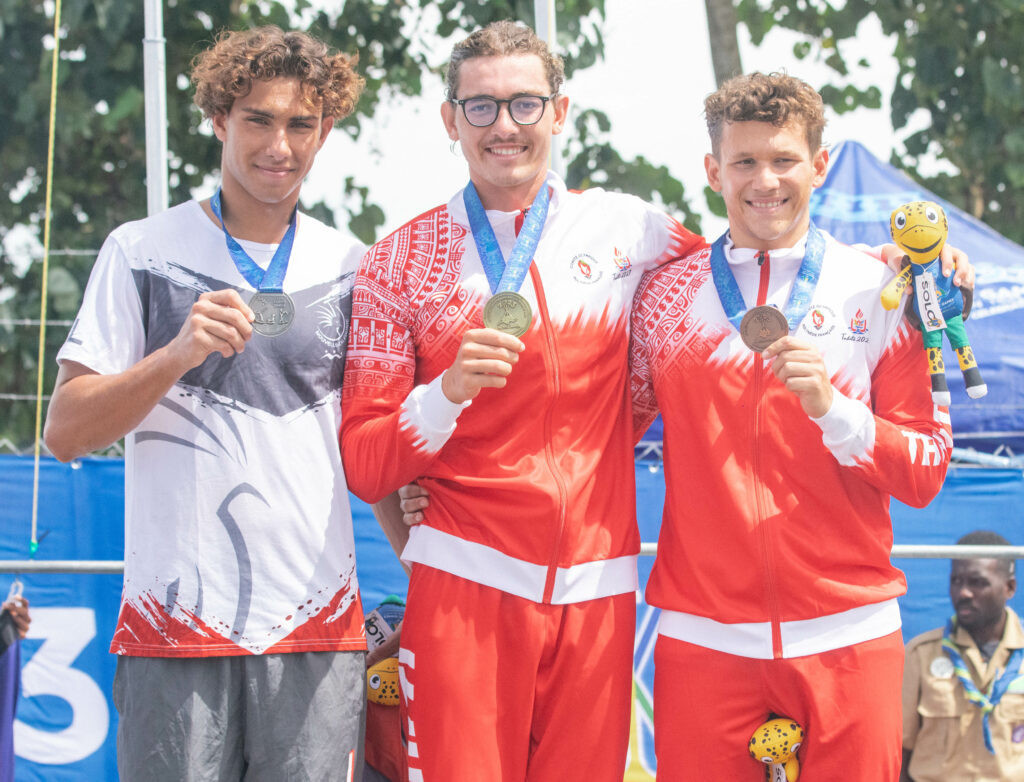 Tahiti won two medals in the men’s 5km open water swim Photos: Gibson Dite’e, Pacific Games News Service
