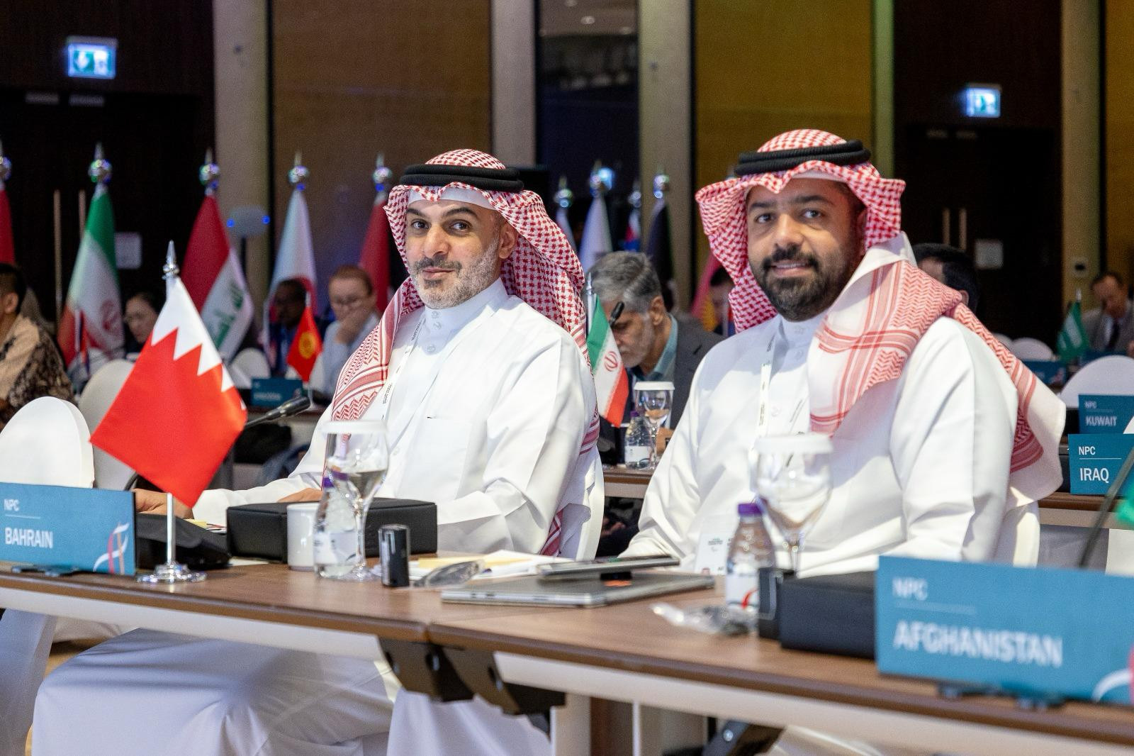 Sheikh Mohammed bin Daij Al Khalifa, President of the Bahrain Paralympic Committee, accompanied by Mr. Ali bin Mohammed Al Majid, the Secretary-General of the Bahrain Paralympic Committee