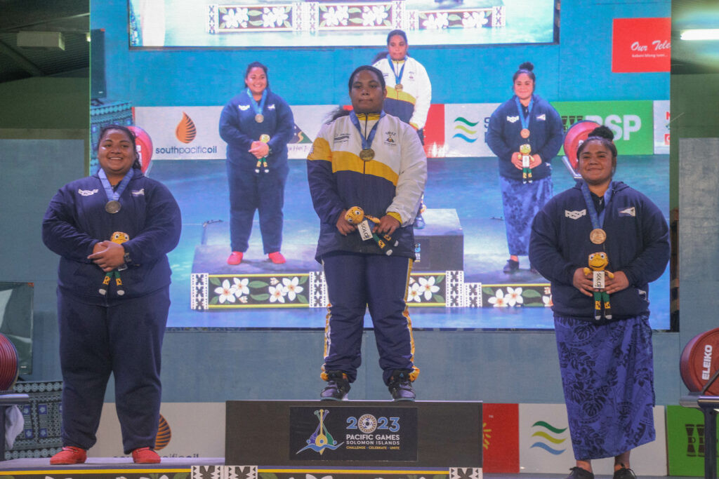 Nauru claimed two gold medals in powerlifting on Tuesday. Photos: Trevor Aihara, Pacific Games News Service
