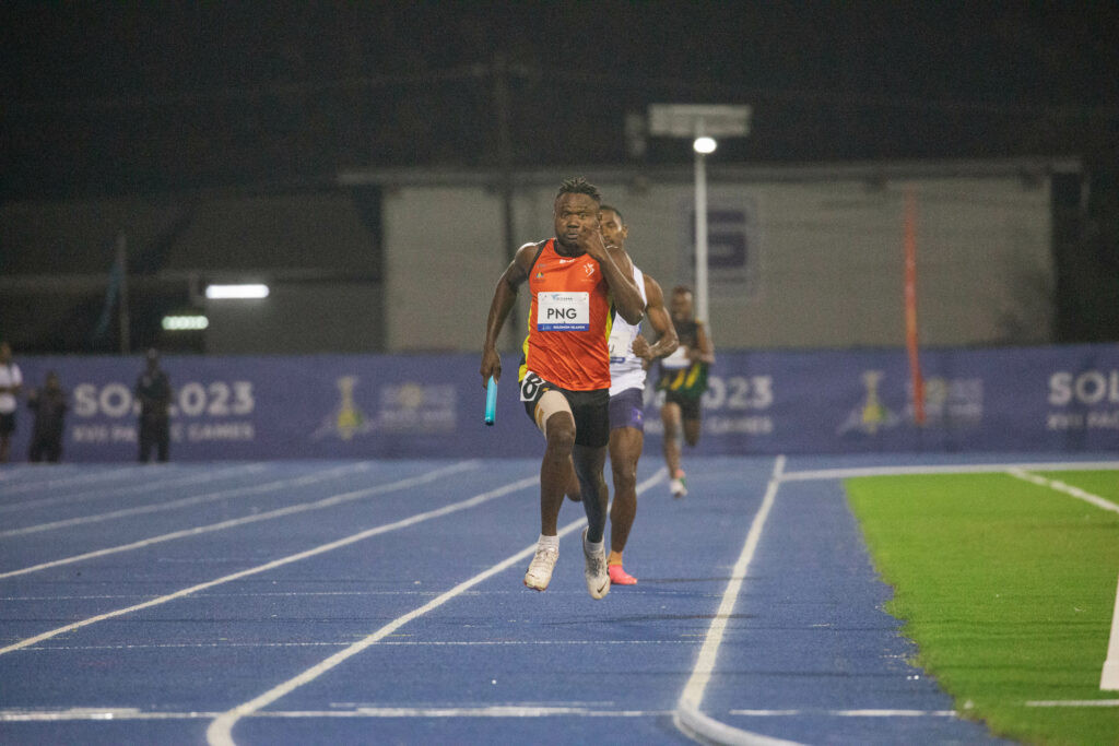 PNG brought it home in the men’s 4 x 400m relay. Photos: Gibson Dite’e and Lawrence Ale, Pacific Games News Service
