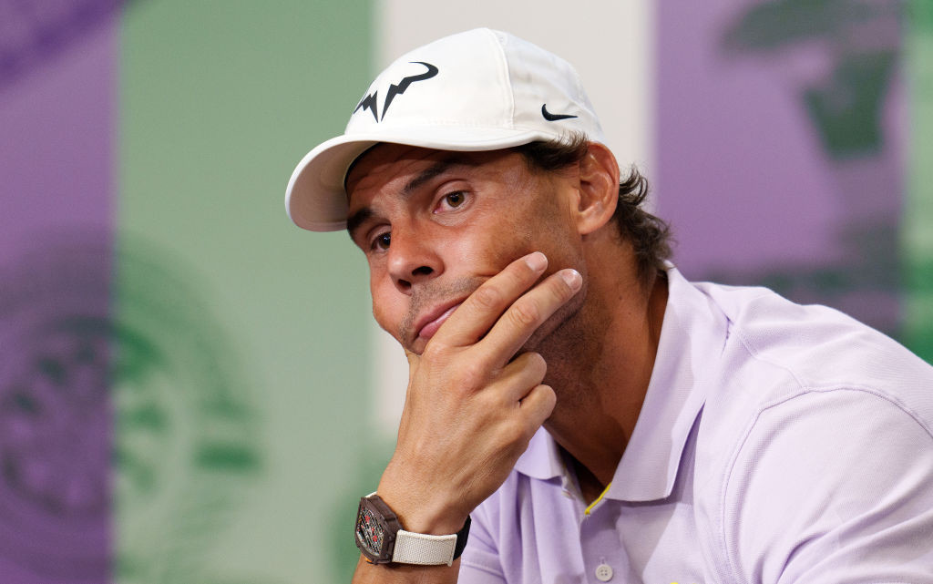 Nadal, deep in thought during a press conference discussing his physical issues in 2022. ©
 Getty Images
