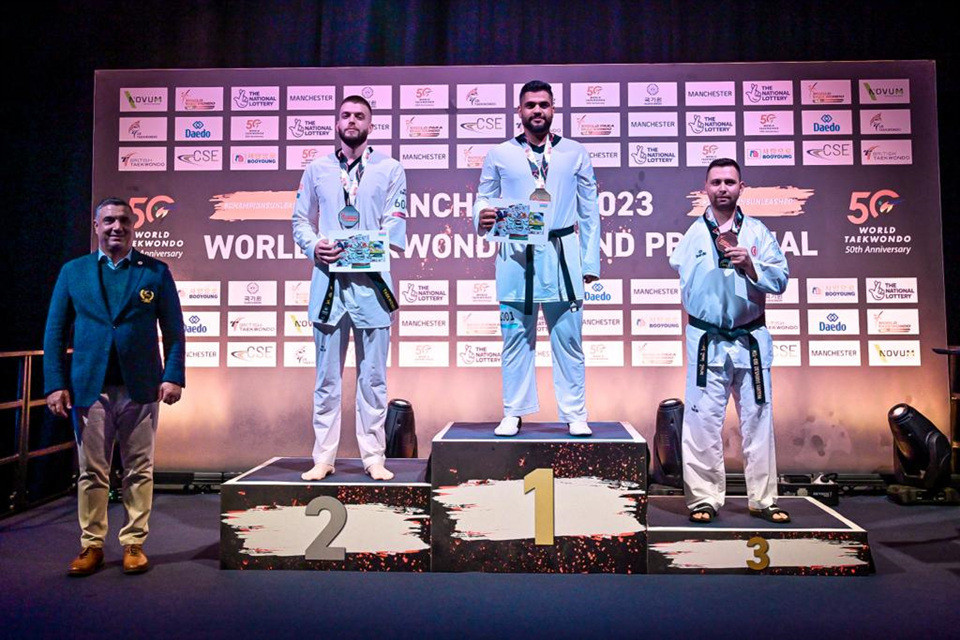 The podium of men's +80 kg weight category © World Taekwondo