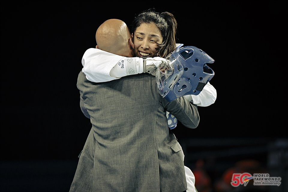 Maria Machado from Brazil celebrating her victory in 2023 World Para Taekwondo Grand Prix Final © World Taekwondo