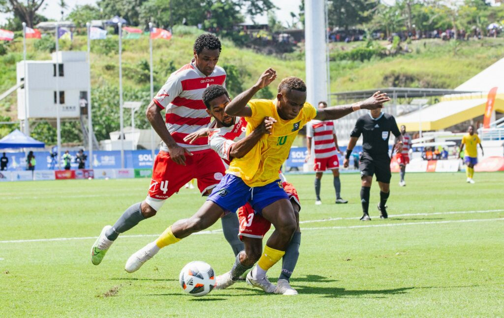Solomon Islands failed to find a breakthrough before the match went to penalties. Photos: Pacific Games News Service
