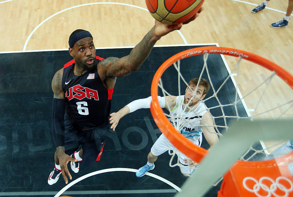LeBron James and Andres Nocioni, at the London 2012 Olympic Games. © Getty Images
