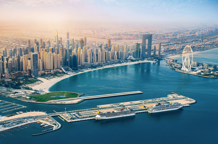 Aerial view of Dubai. Arada and world Skate