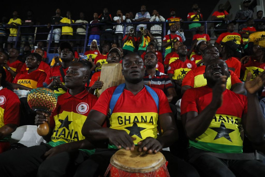 Ghanaian fans cheer at the amputee football game during the first African Para Games in Accra, Ghana, on September 6, 2023. GETTY IMAGES