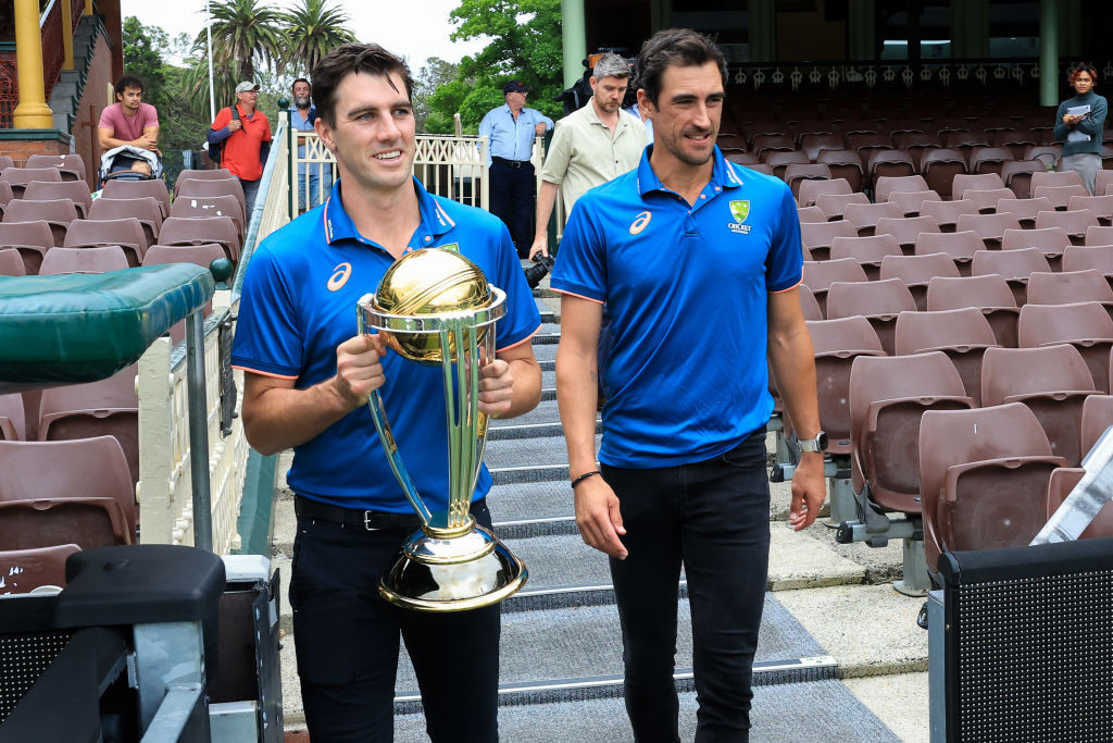 Australia captains Michell Starc and Pat Cummins. GETTY IMAGES