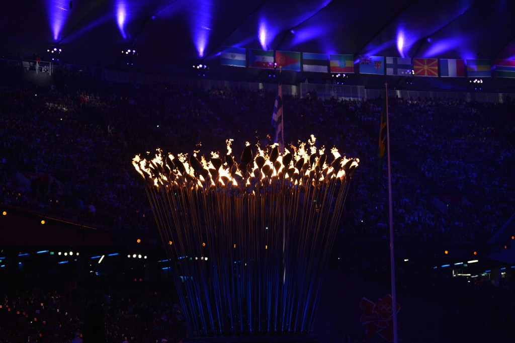 The London 2012 Olympic Cauldron included a petal for every competing nation ©Getty Images