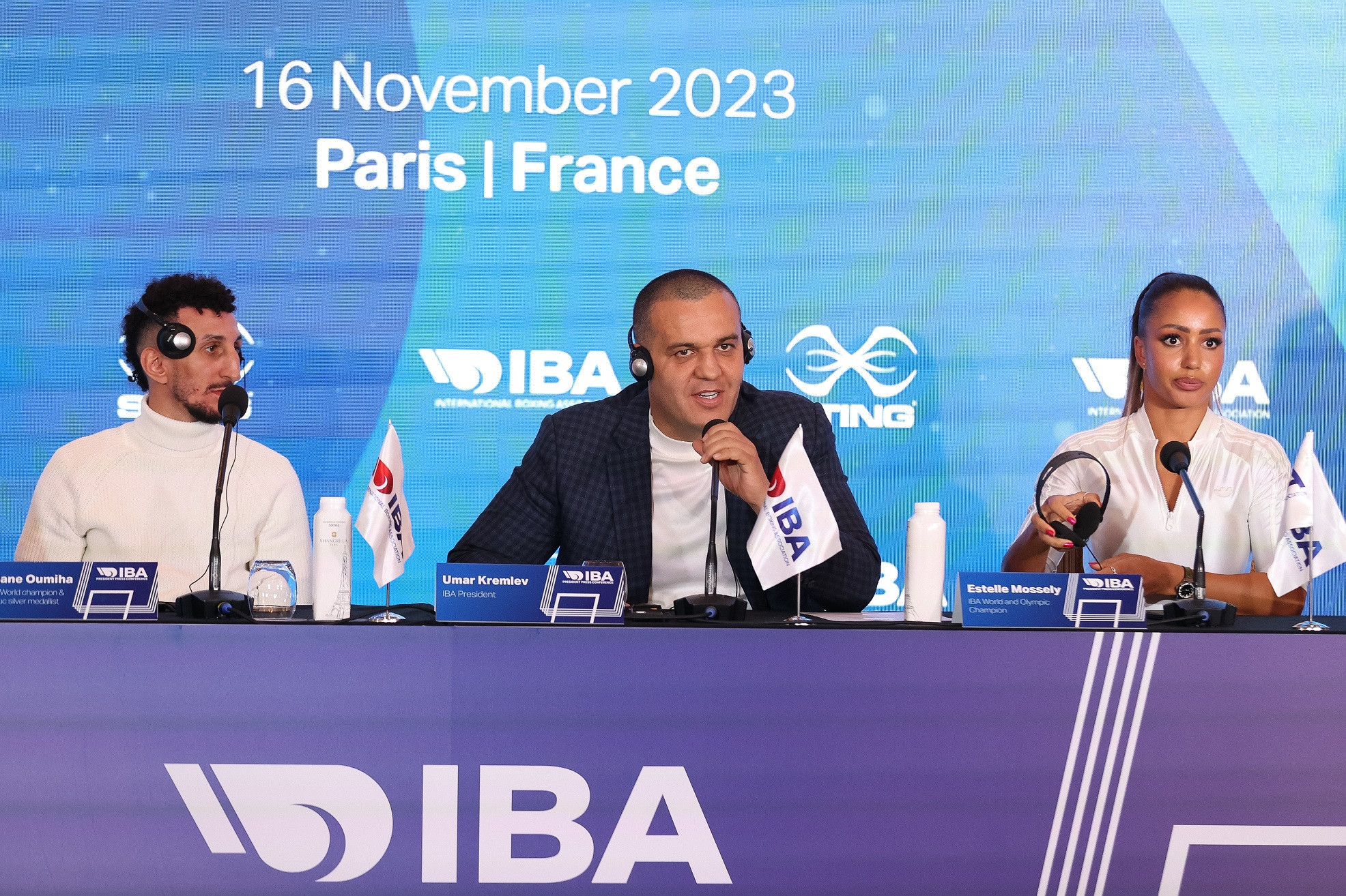 IBA President Umar Kremlev at the press conference in Paris in December 2023. IBA