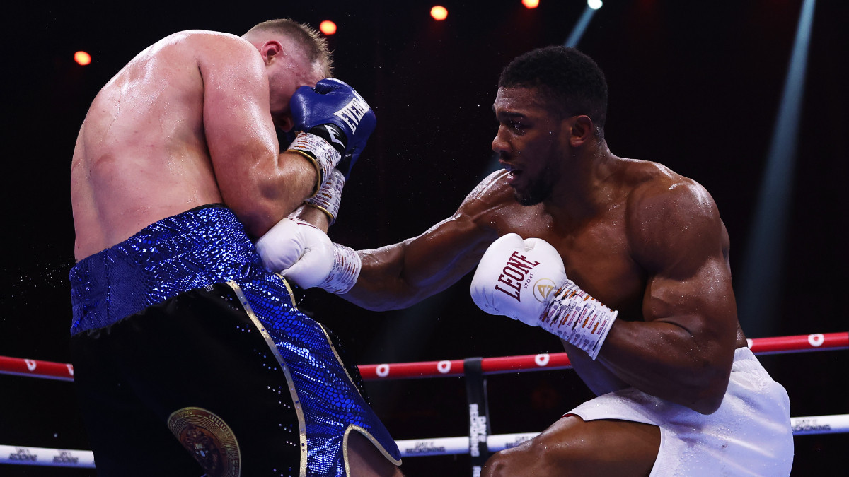 Otto Wallin was no match for Anthony Joshua in Riyadh. GETTY IMAGES