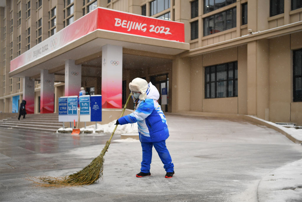 Snow removal at the Beijing 2022 Winter Olympics. GETTY IMAGES
