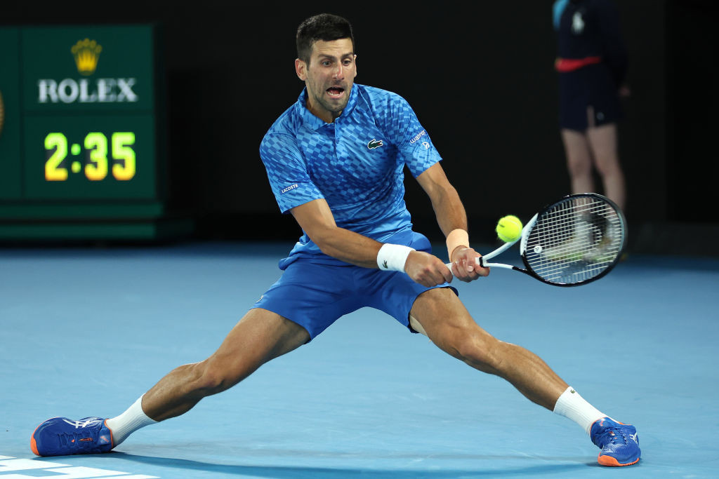 Serbia's Novak Djokovic in the men's singles final in Melbourne last January. GETTY IMAGES