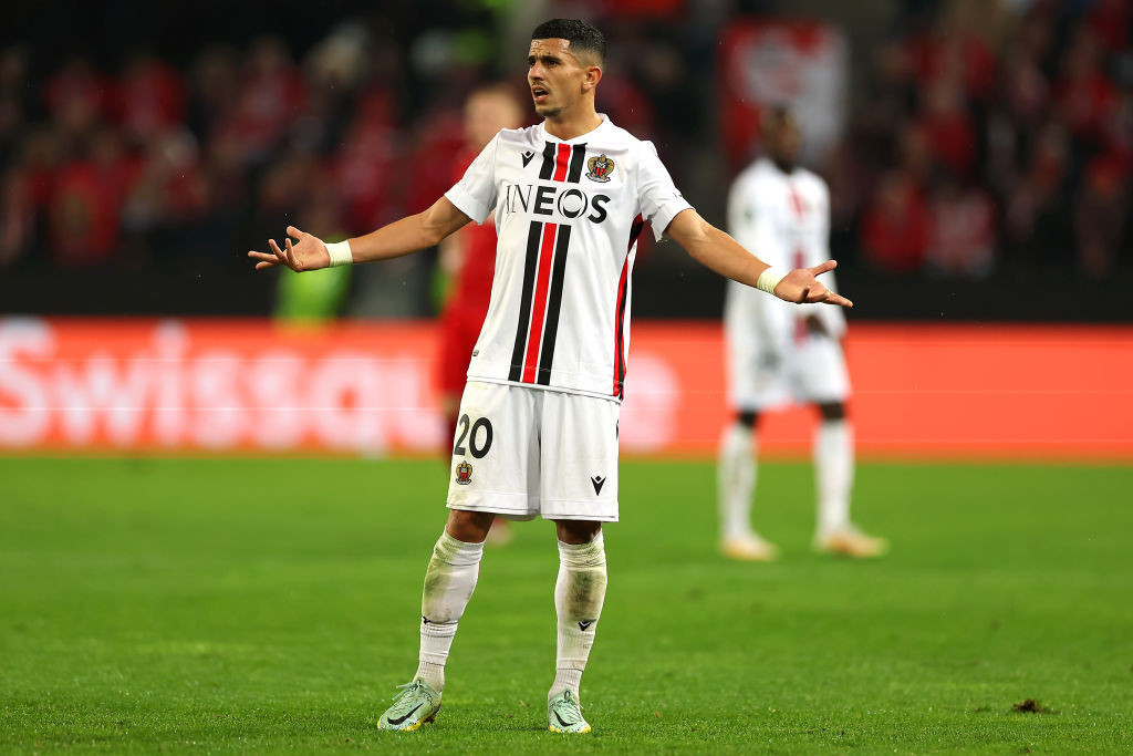 Youcef Atal, during the UEFA Europa Conference League match between 1. FC Köln and OGC Nice. GETTY IMAGES