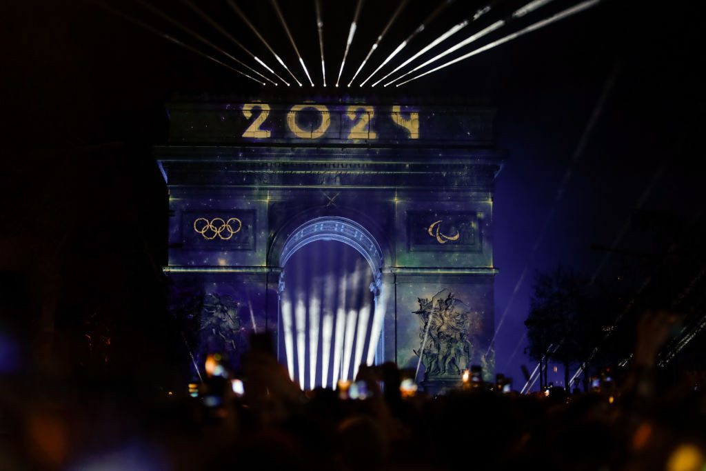 People in Paris celebrate the start of the new year on January 1, 2024 in Paris. GETTY IMAGES