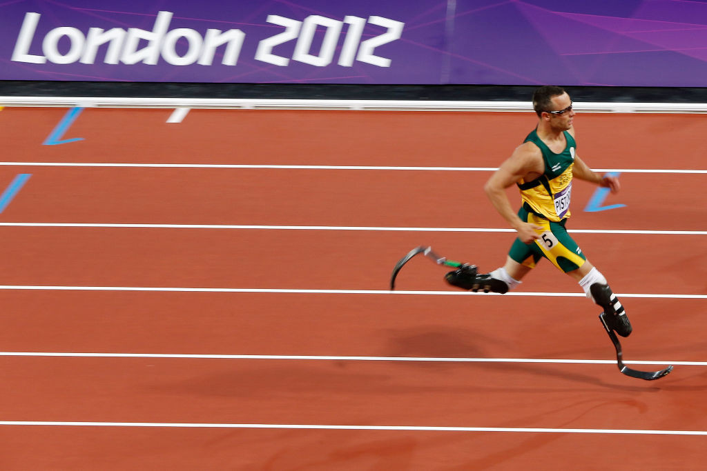 South Africa's Pistorius during the 400m semi-finals at the London 2012 Olympic Games. GETTY IMAGES