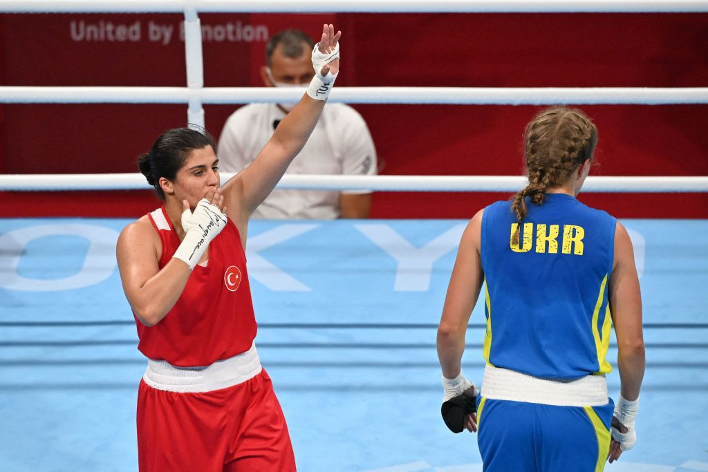 Busenaz Sürmeneli won Turkey's first-ever Olympic gold medal in boxing at Tokyo 2020. GETTY IMAGES