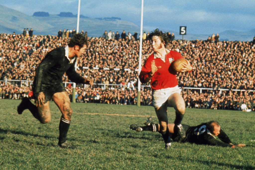 JPR Williams of the British Lions against New Zealand in 1971. GETTY IMAGES