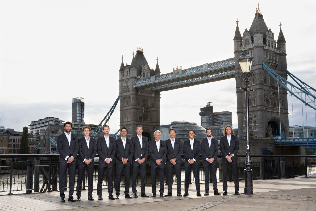 Team Europe poses for a photograph in front of Tower Bridge. GETTY IMAGES