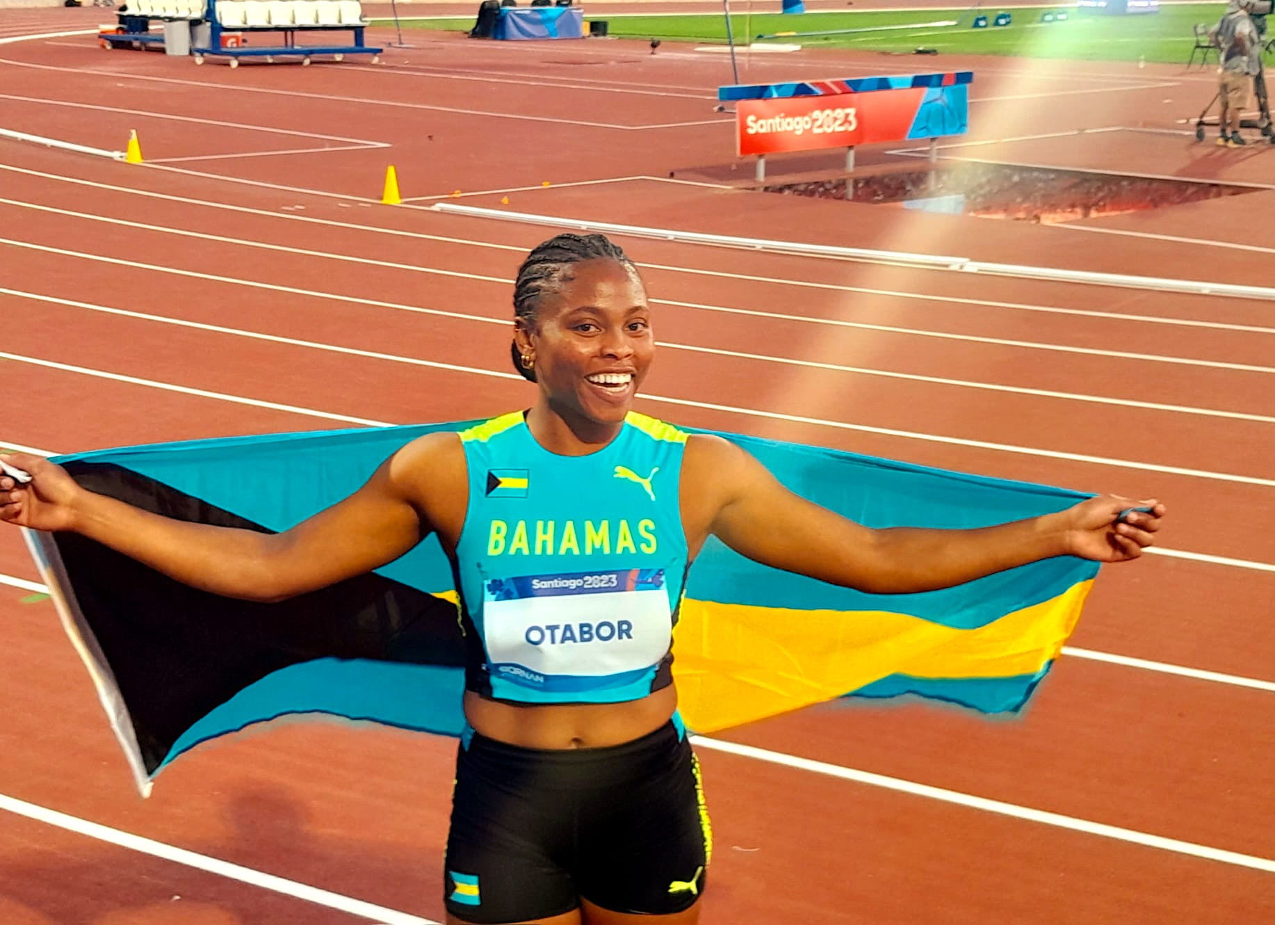 Rhema Otabor won a silver medal in the javelin for the Bahamas at the 2023 Pan American Games. GETTY IMAGES